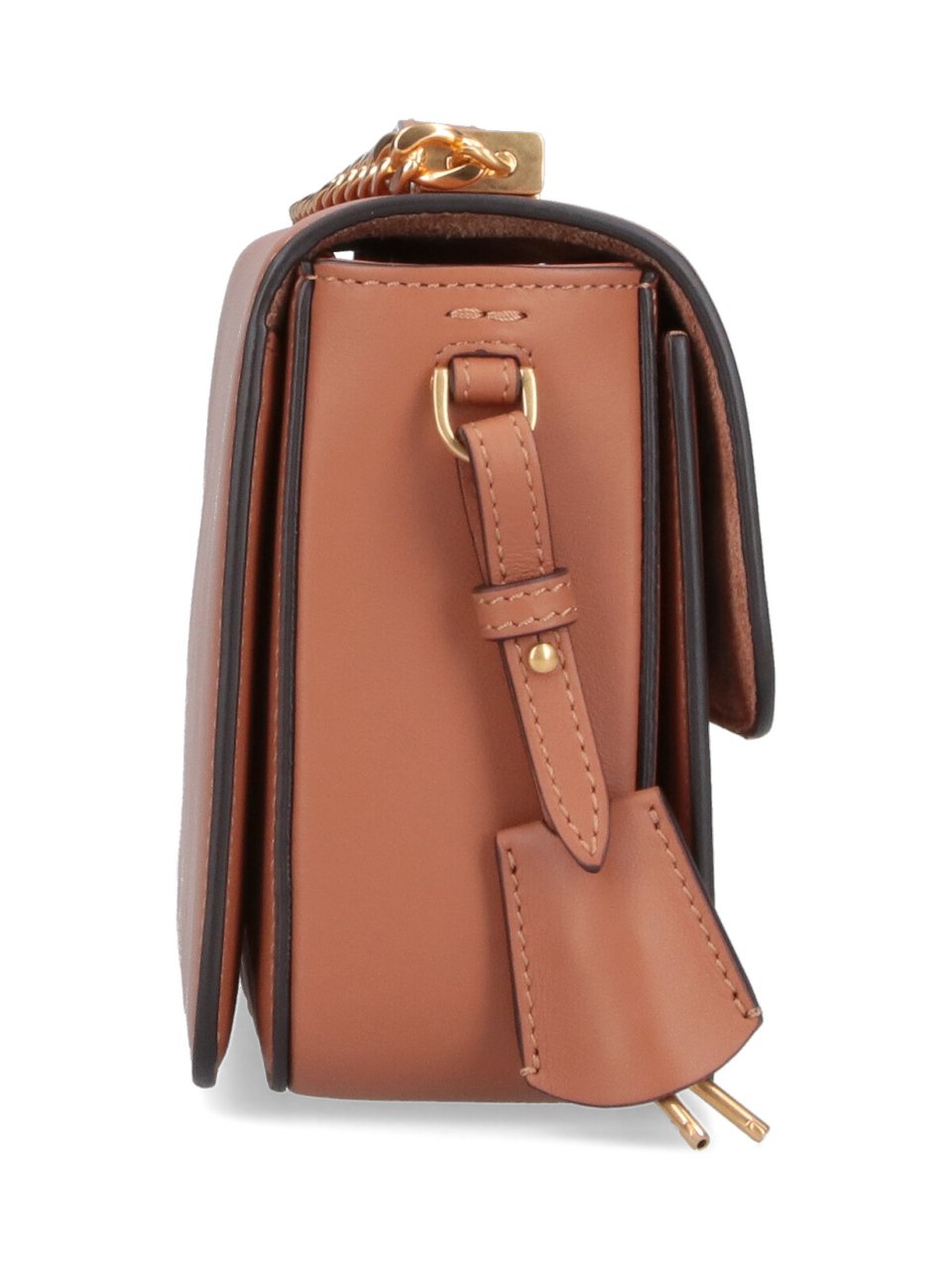 Tod's Structured Brown Leather Handbag with Gold-Tone Clasp Bruin