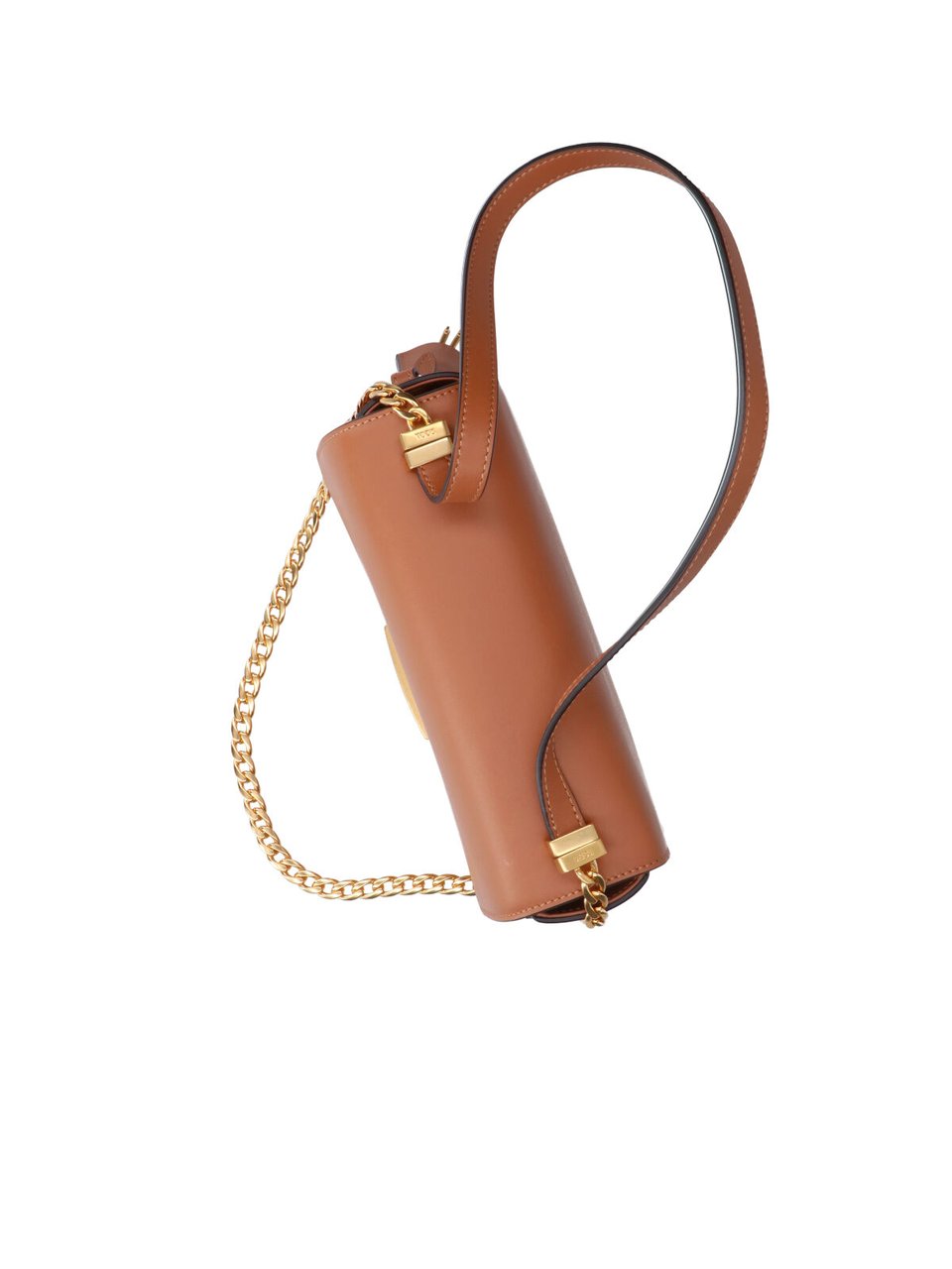 Tod's Structured Brown Leather Handbag with Gold-Tone Clasp Bruin