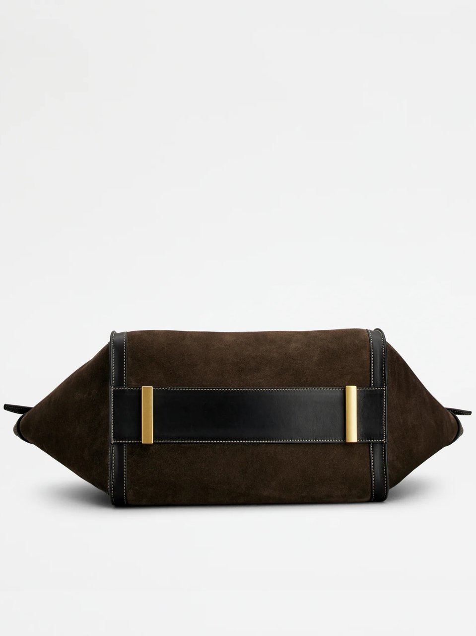 Tod's Suede Leather-Trim Tim Tote Bag Zwart