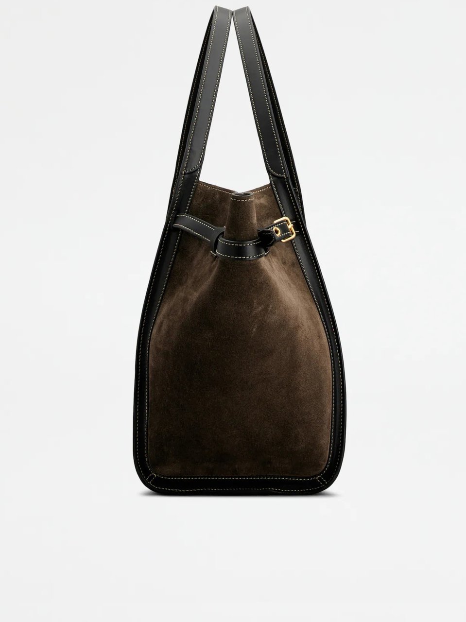 Tod's Suede Leather-Trim Tim Tote Bag Zwart