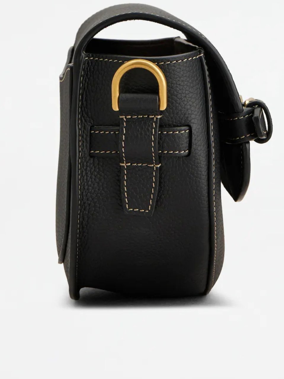 Tod's Semi-Circular Crossbody Bag with Gold Hardware Accents Zwart