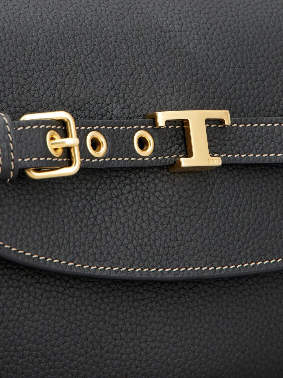 Tod's Semi-Circular Crossbody Bag with Gold Hardware Accents Zwart