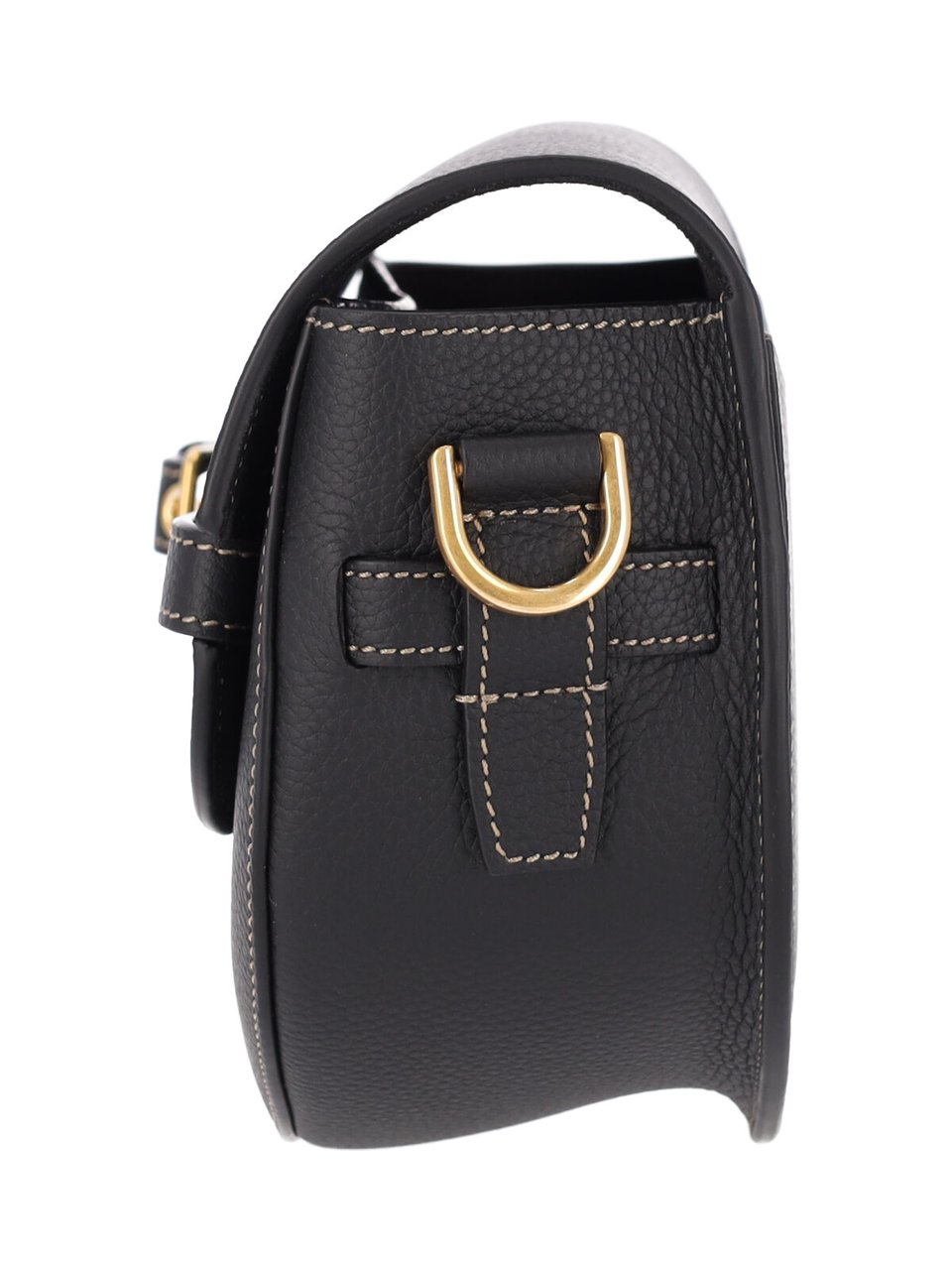Tod's Black T Signature Calfskin Shoulder Bag Zwart