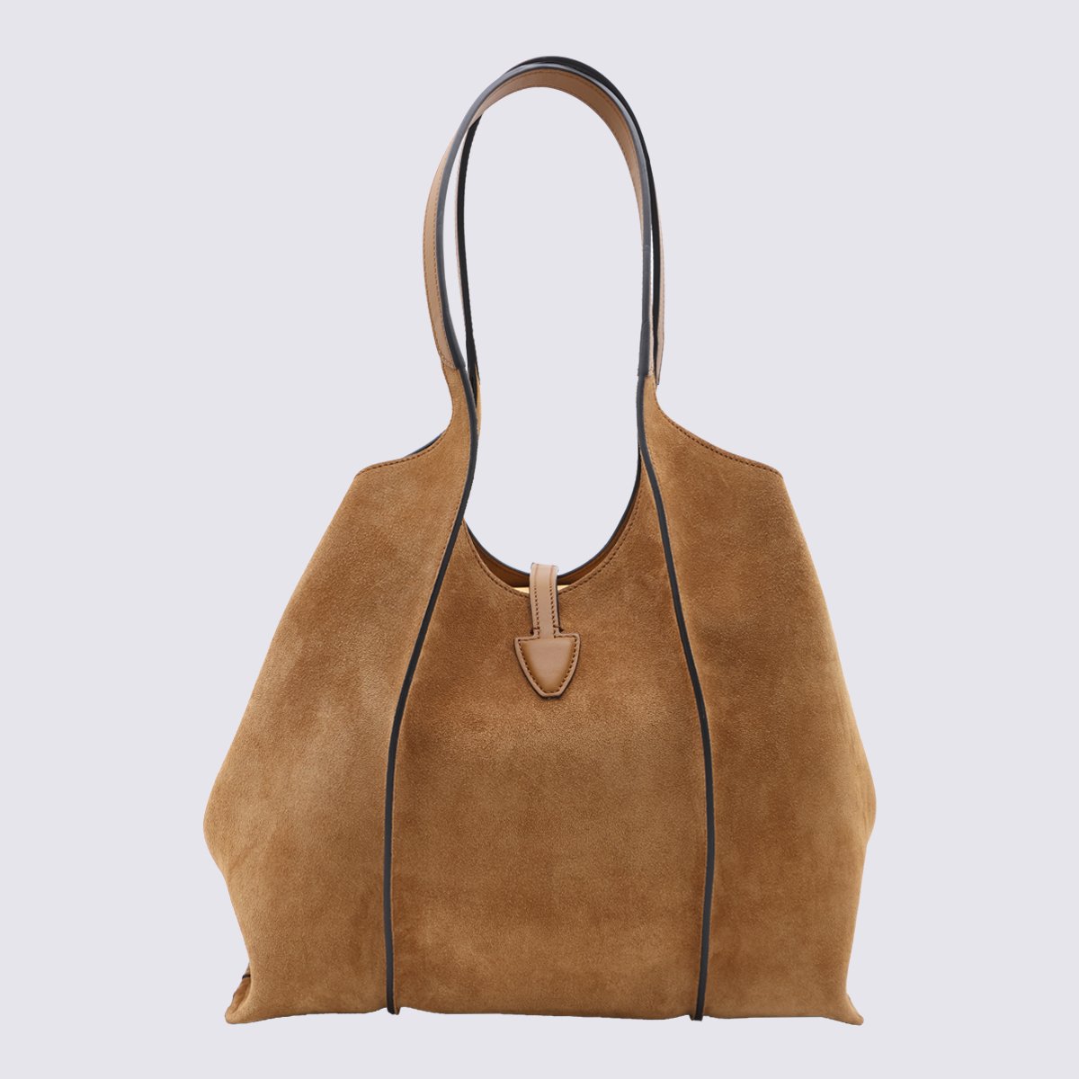 Tod's Suede Tote Bag with Metallic T-Buckle Bruin