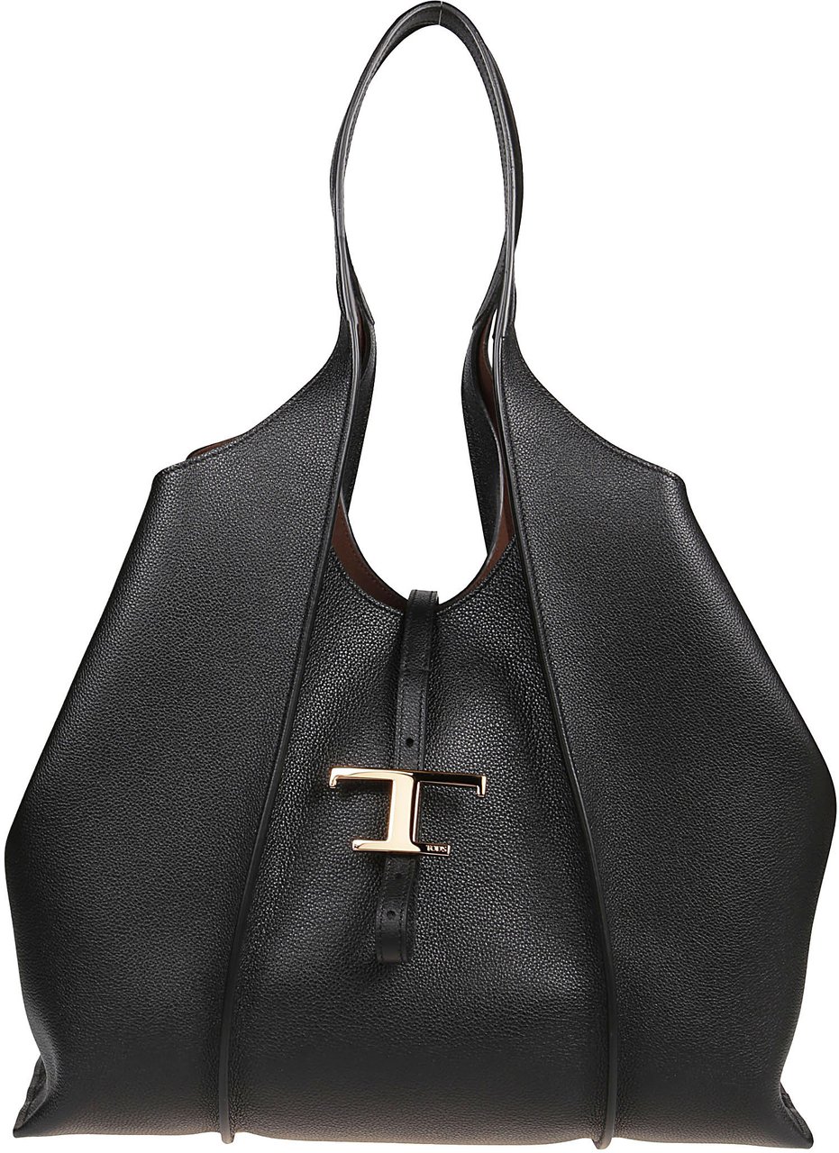Tod's Medium Tsb Shopping Bag Black Zwart