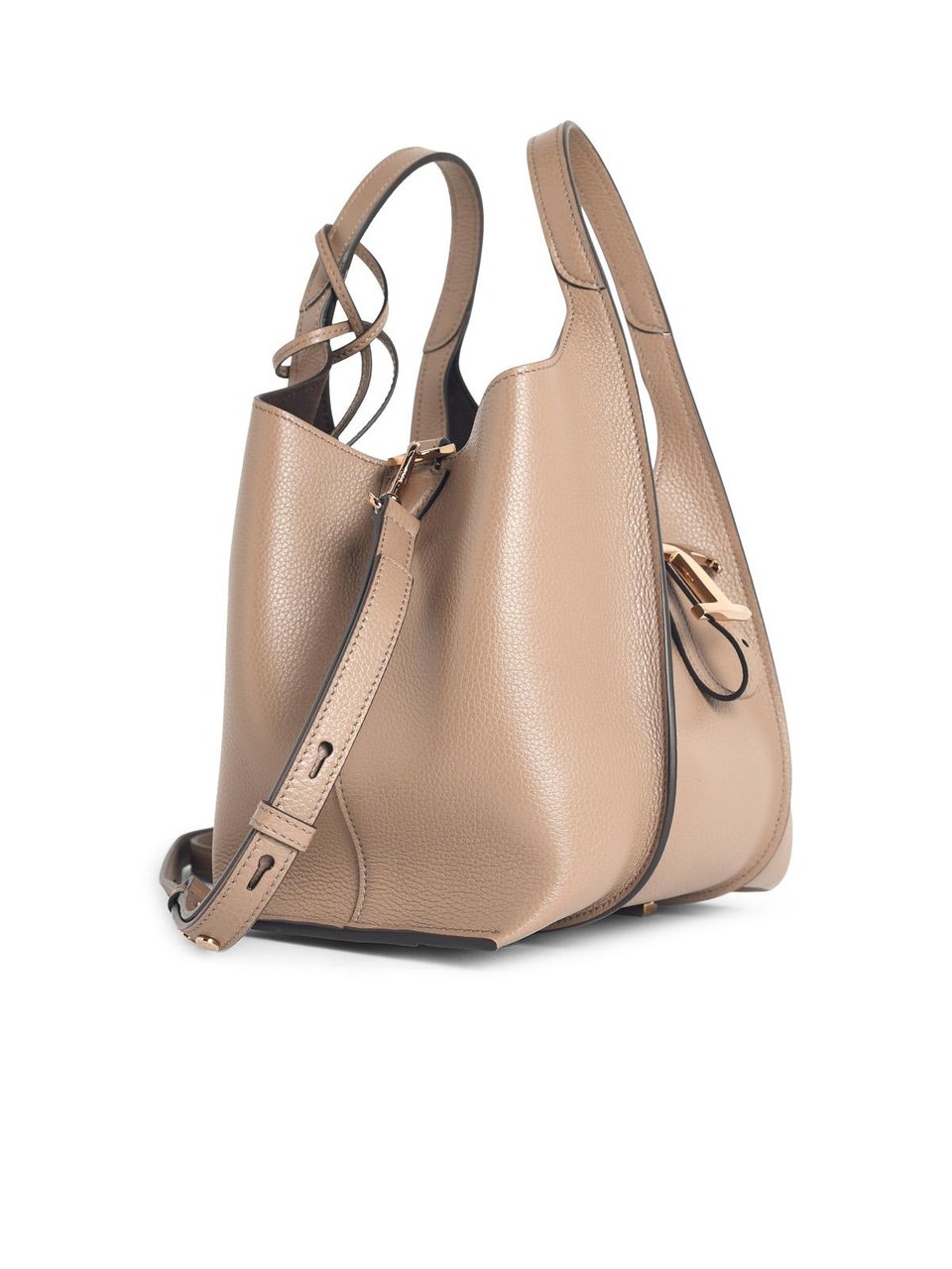 Tod's T Timeless Mini Shopping Bag In Beige Leather Roze