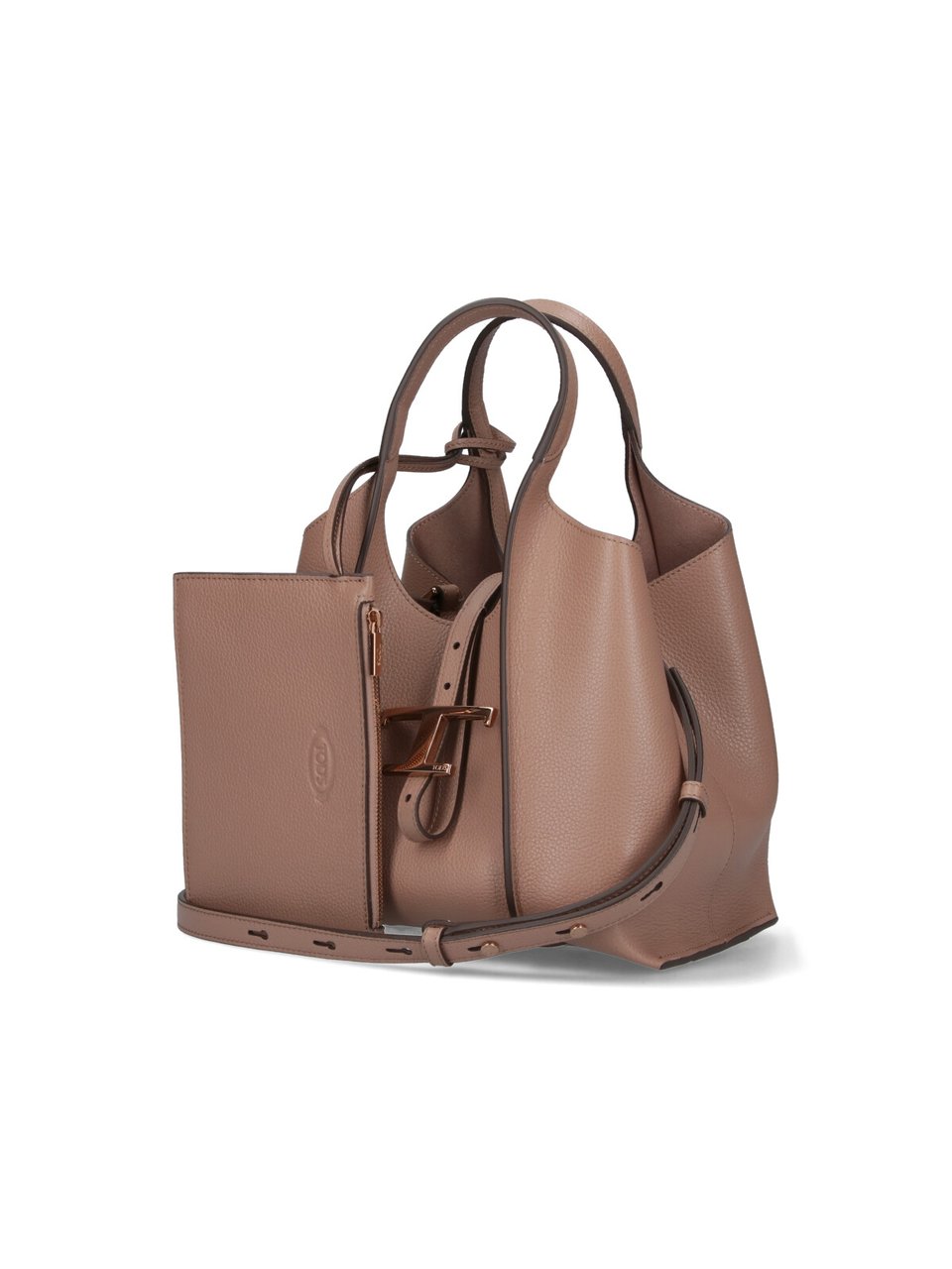 Tod's Small Textured Leather Tote Bag Bruin