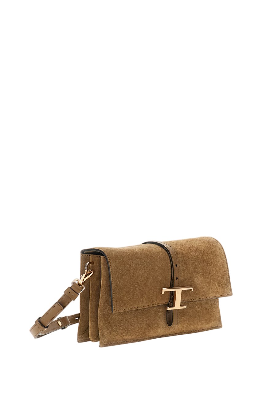 Tod's Beige Suede Mini Handbag Bruin