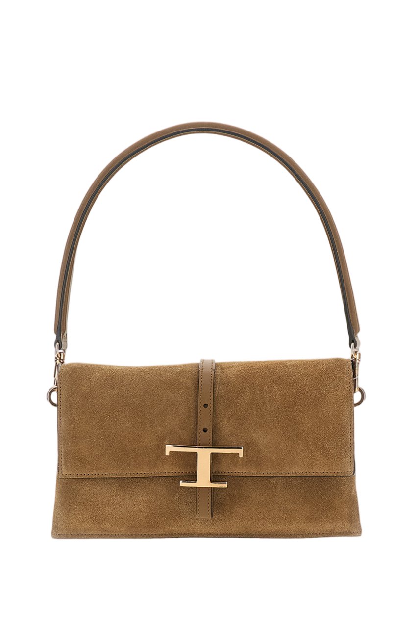 Tod's Beige Suede Mini Handbag Bruin