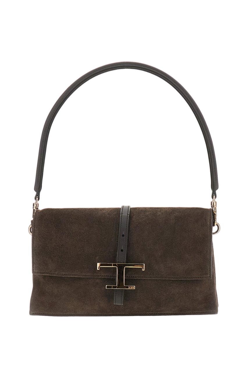 Tod's Brown Suede Mini Handbag Bruin