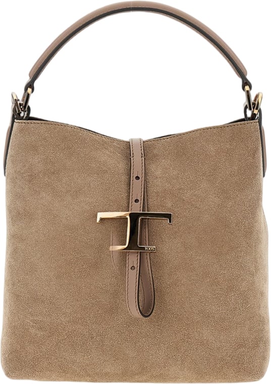 Tod's Mini Bucket Bag with Customized Metal Pendant Bruin