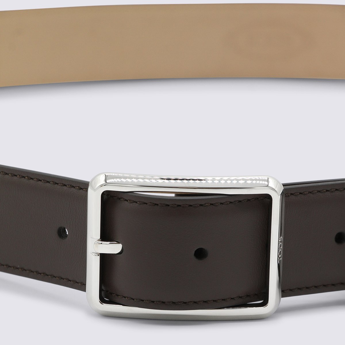 Tod's Brown Leather Belt Neutraal