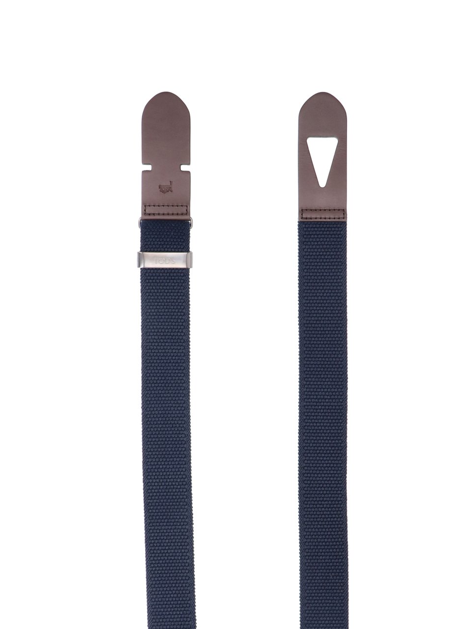 Tod's Blue Canvas Greca Leather Belt Blauw