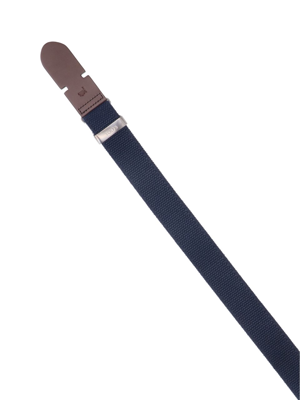 Tod's Blue Canvas Greca Leather Belt Blauw