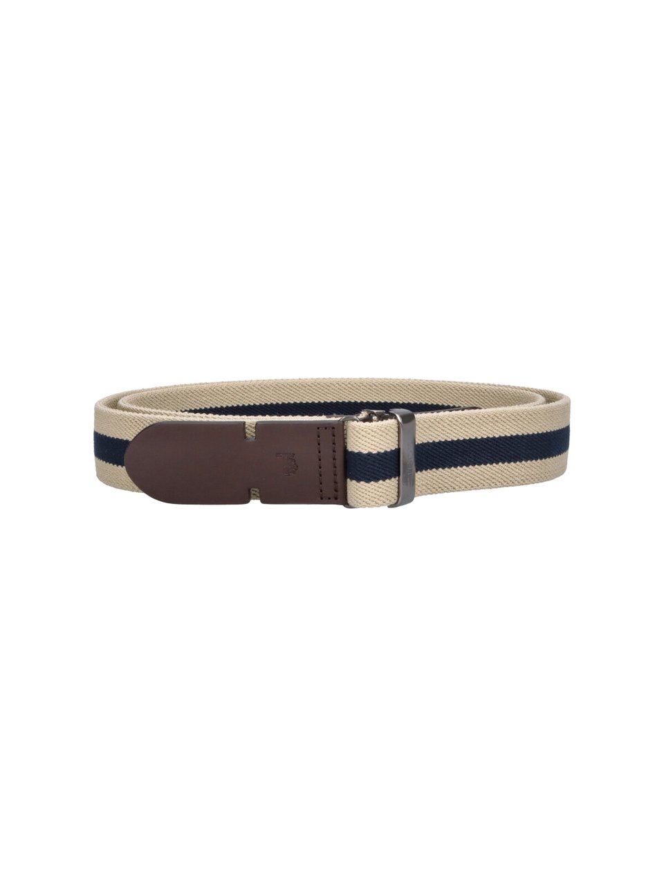 Tod's Grey Canvas Greca Leather Belt Neutraal