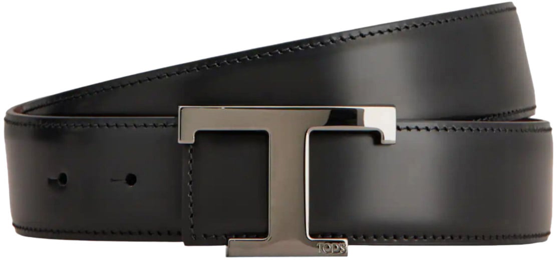 Tod's Belts Nero Bordeaux Scuro Zwart