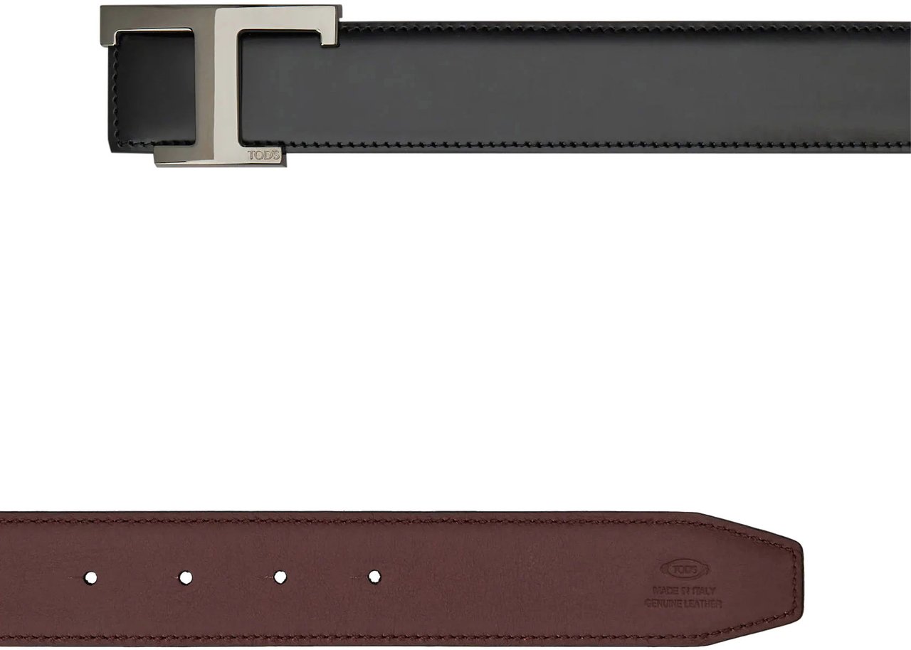 Tod's Belts Nero Bordeaux Scuro Zwart