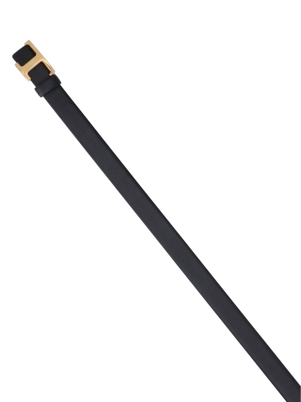 Tod's Black Calfskin "T Timeless" Reversible Belt Zwart