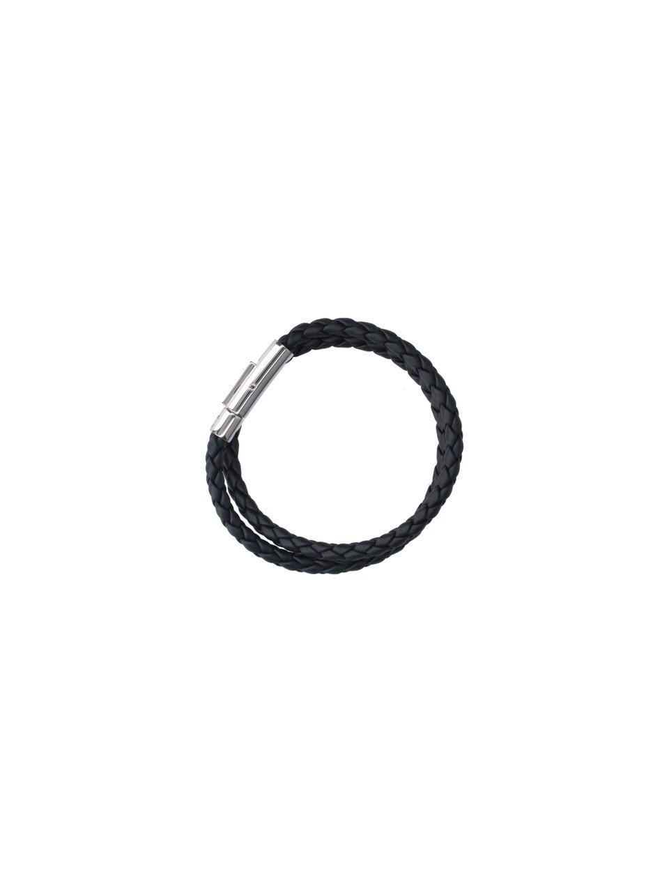 Tod's Black Mycolors Braided Leather Bracelet Zwart