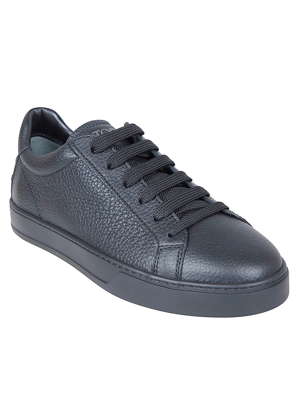 Tod's Calfskin Leather Sneakers with Glossy Finish Grijs