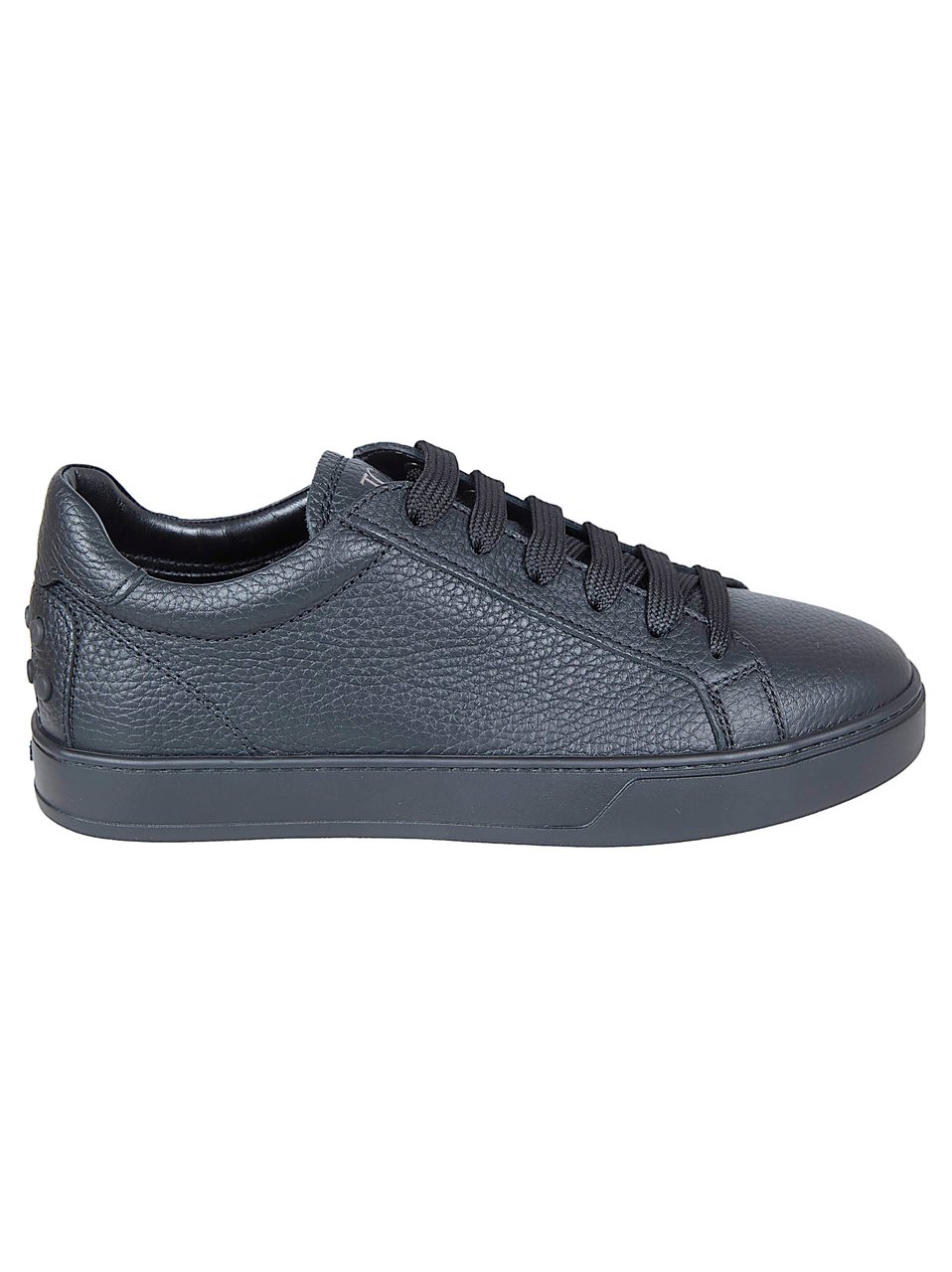 Tod's Calfskin Leather Sneakers with Glossy Finish Grijs