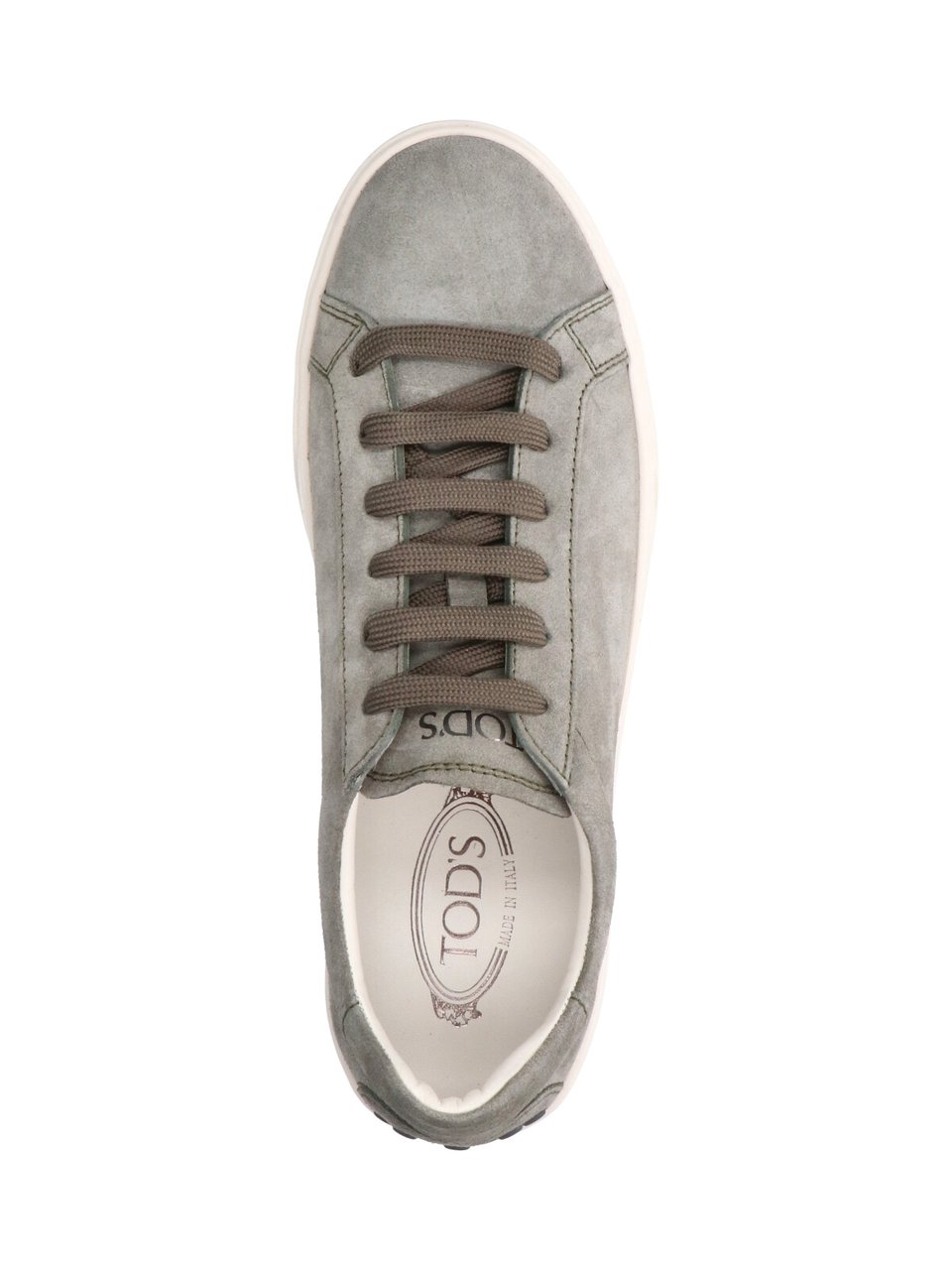 Tod's Green Calf Suede Sneakers Grijs