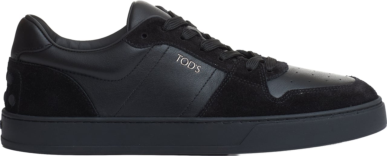 Tod's Sneakers Basket Camoscio E Pelle Nera Zwart