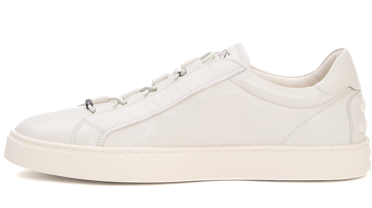 Tod's Sneakers Elastico Pelle Avorio Wit
