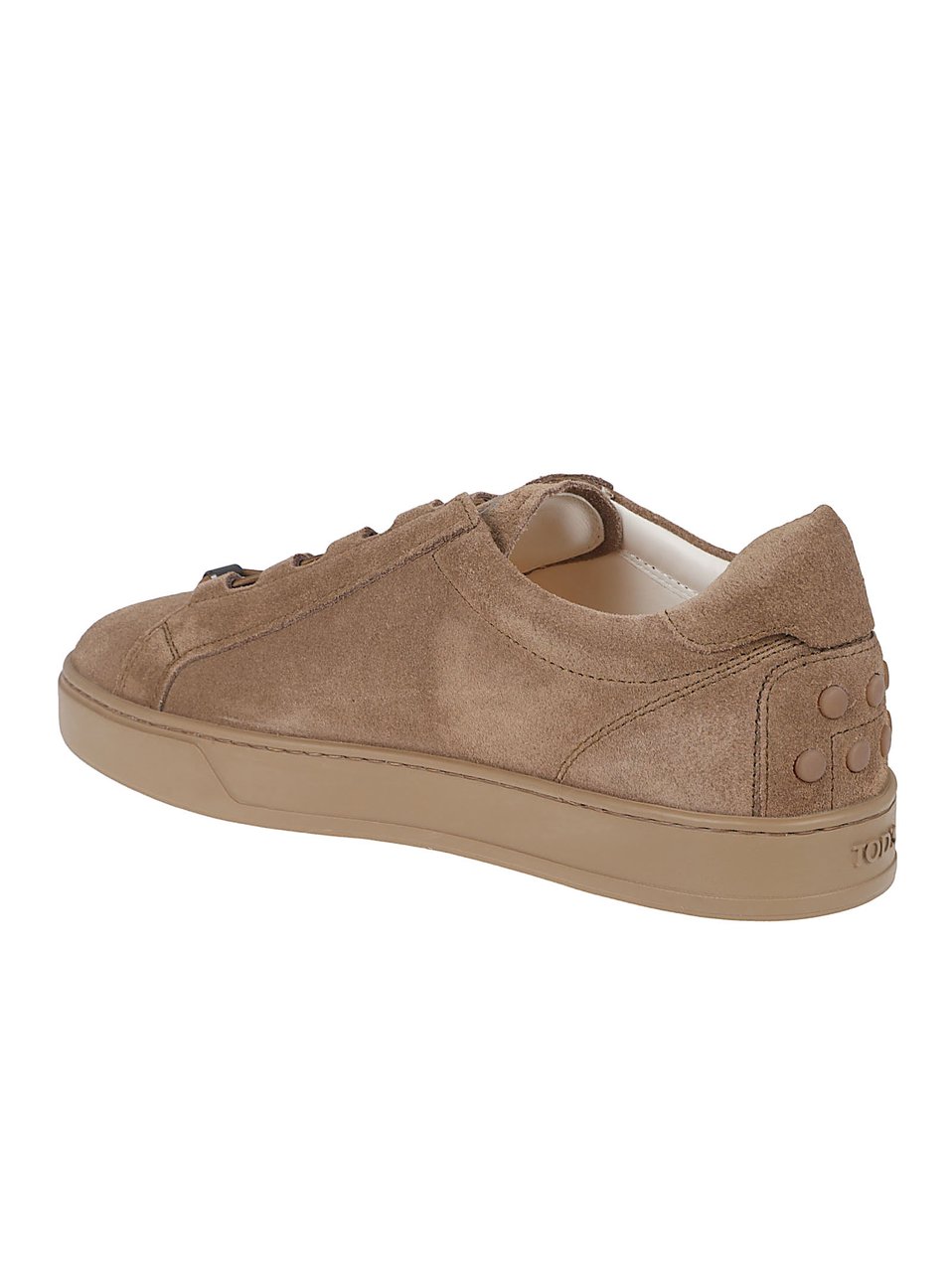Tod's Low-Profile Calfskin Leather Sneakers Neutraal