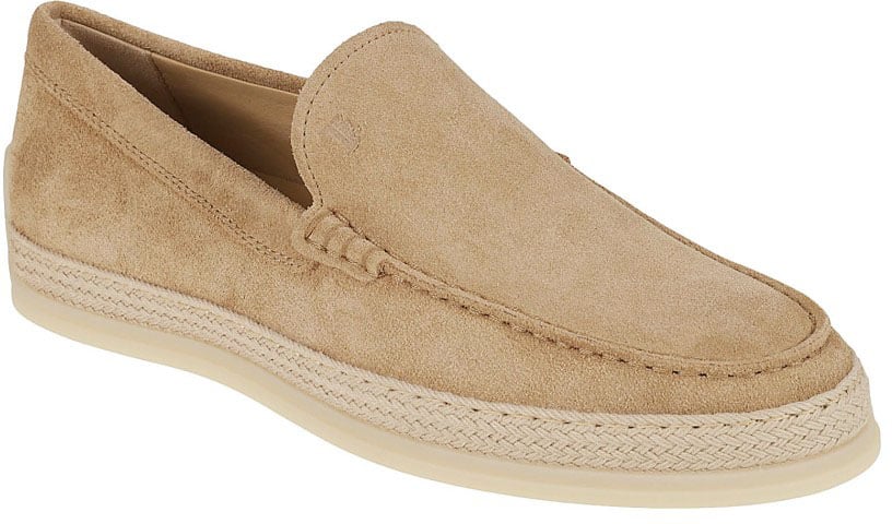 Tod's Slip-On Calfskin Flat Shoes Neutraal