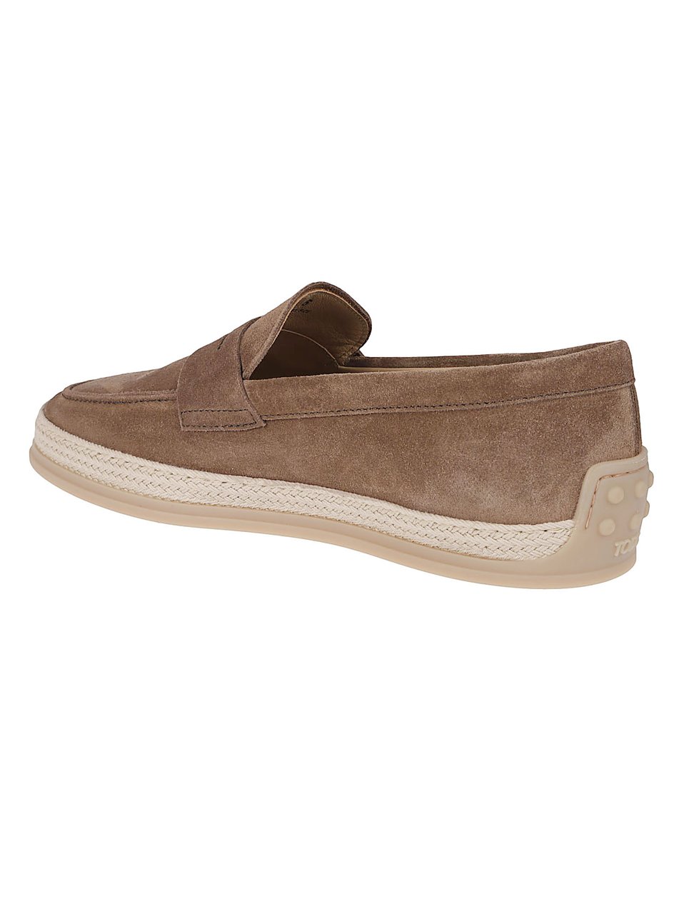 Tod's Suede Loafers With Embossed Monogram Bruin