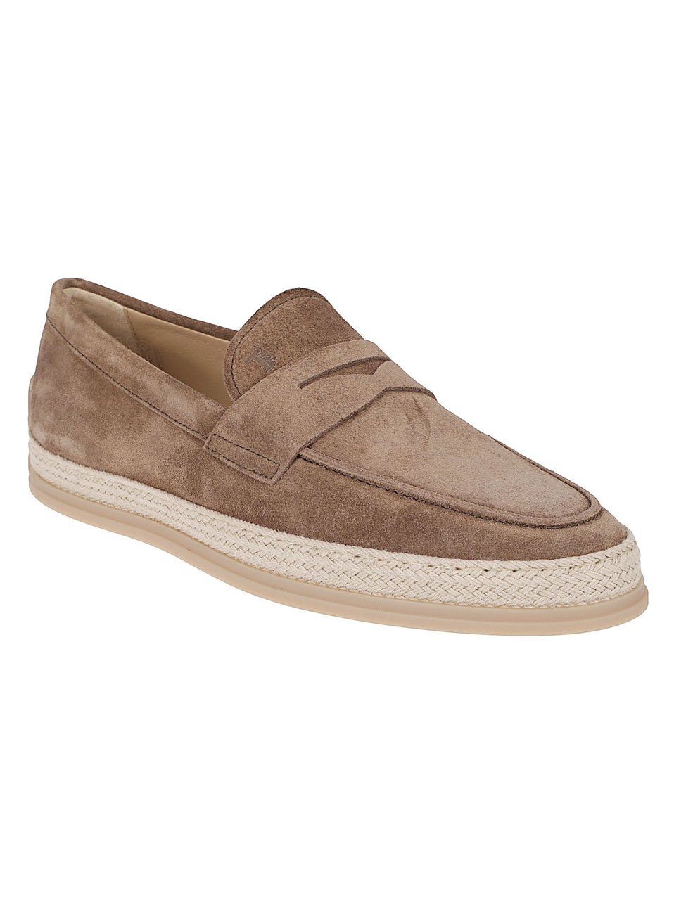 Tod's Suede Loafers With Embossed Monogram Bruin