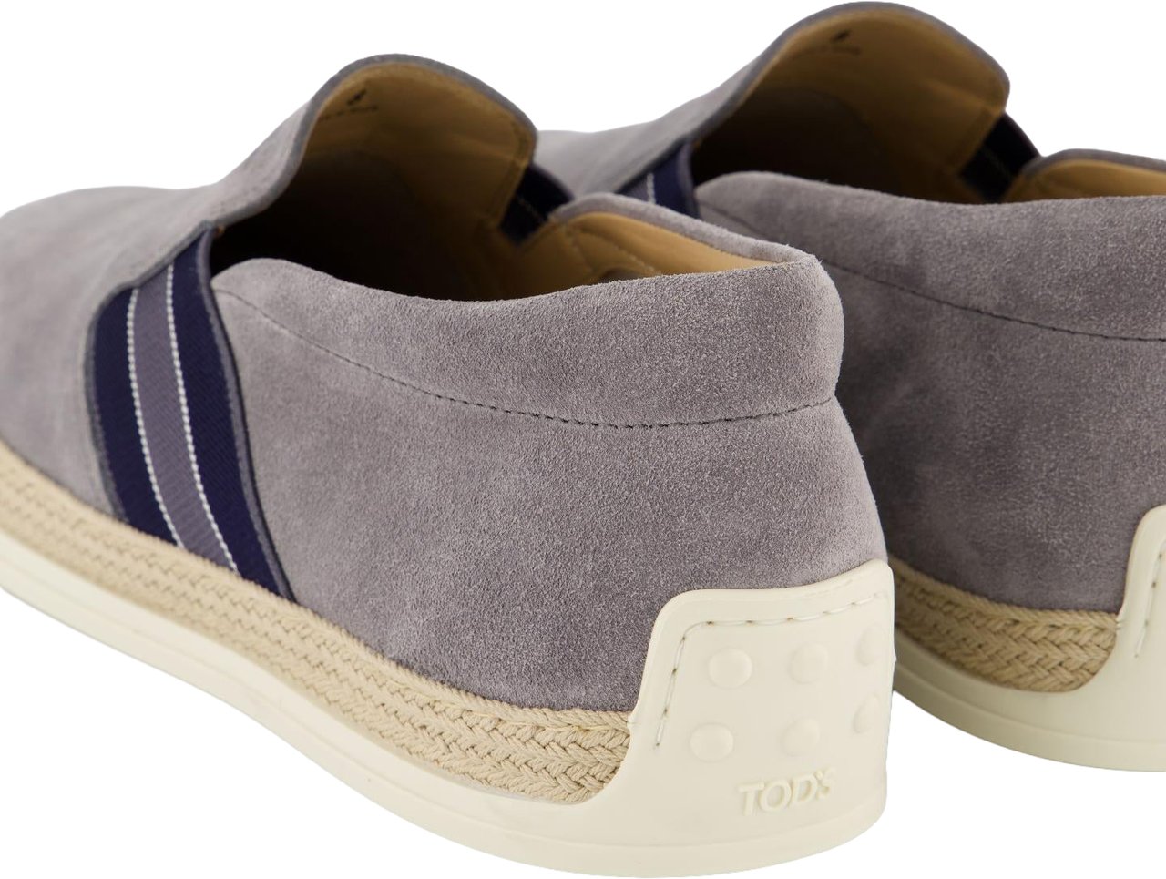 Tod's Heren Rafia Loafer Suede Grijs Grijs