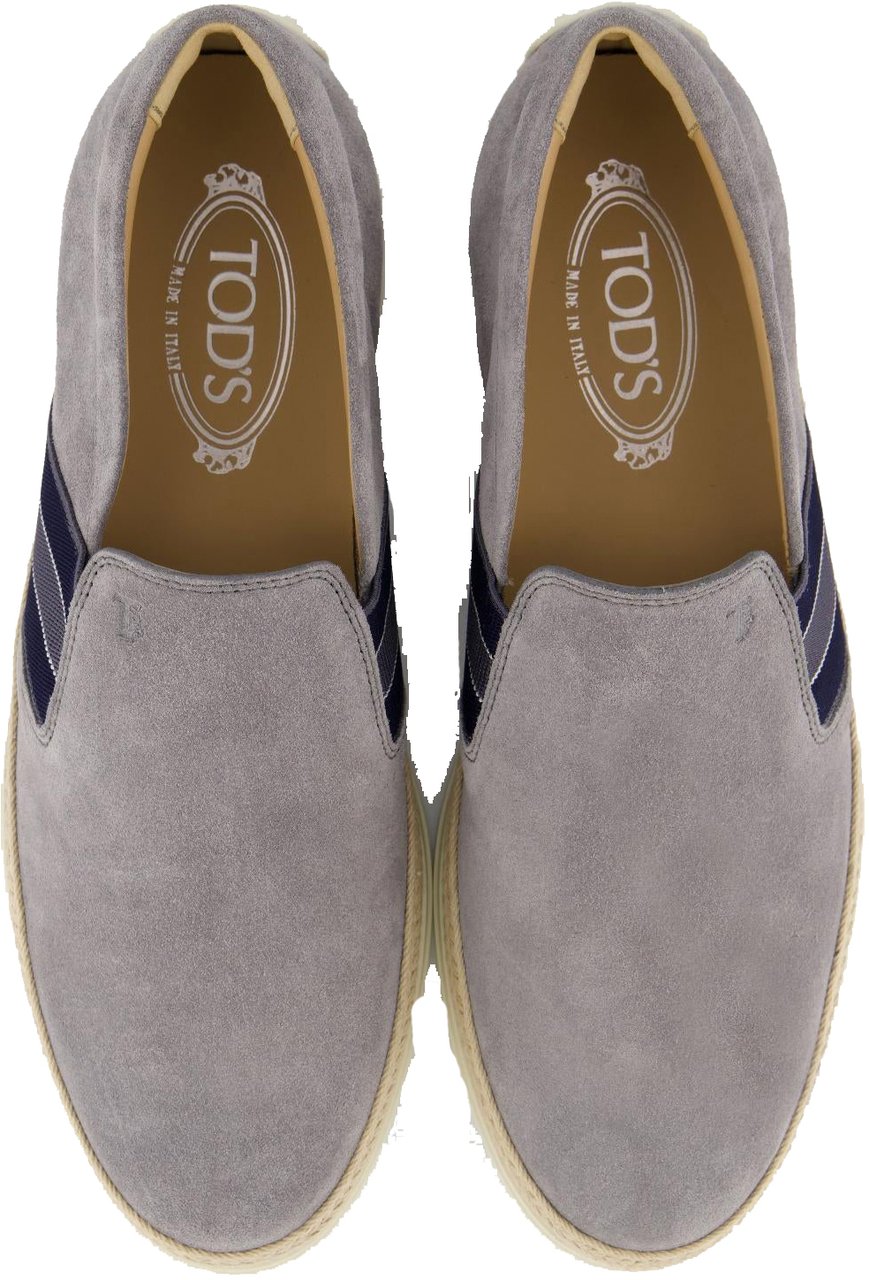 Tod's Heren Rafia Loafer Suede Grijs Grijs