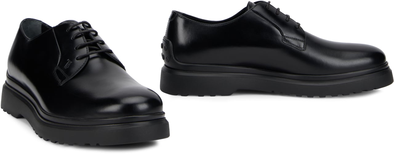 Tod's Lace-up shoe in leather Zwart