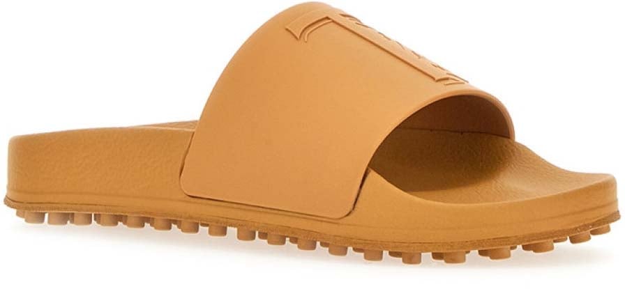 Tod's Monogram Logo Slides Sandals Geel