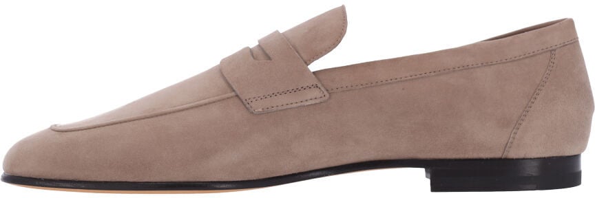Tod's Suede Slip-On Shoes With Stitched Detail Bruin