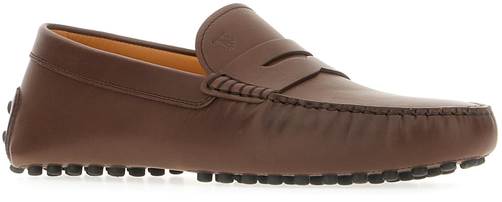 Tod's Tod's Chocolate leather Gommino loafers Bruin