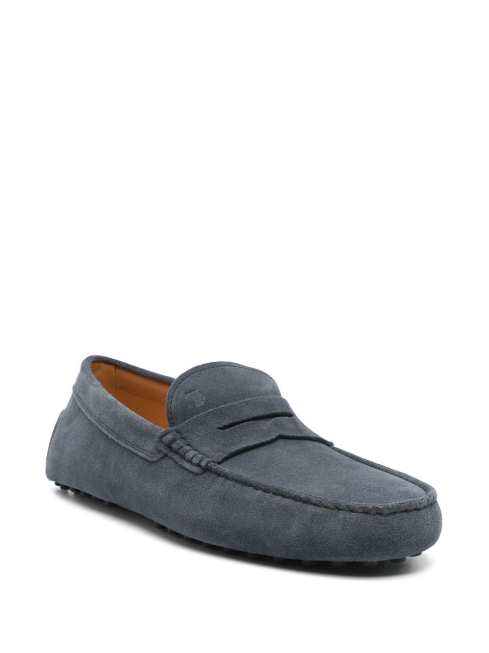 Tod's Navy Blue Suede Loafers Grijs