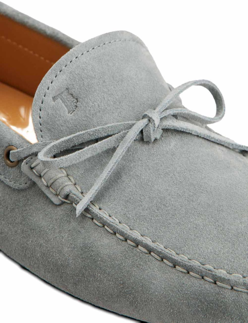 Tod's Grey Suede Slip-On Loafers with Bow Detail Grijs