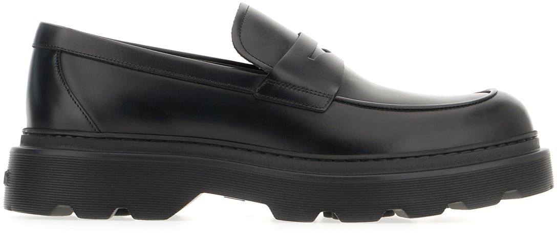 Tod's Tod's Black leather loafers Zwart