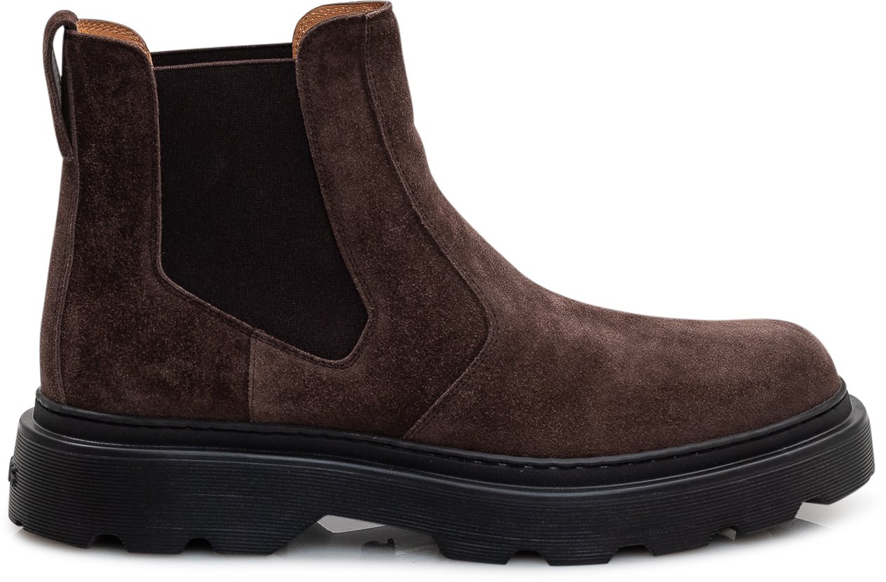 Tod's Stivaletto Chelsea in Pelle Scamosciata Bruin