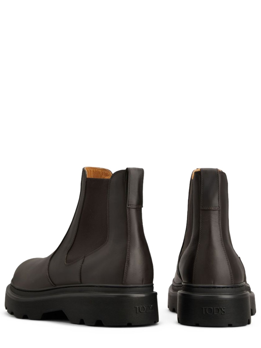 Tod's Black Chelsea Smooth Leather Boots Zwart