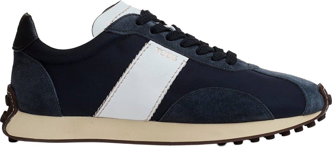 Tod's Sneakers Camoscio Blu E Tessuti Blauw