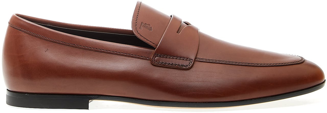 Tod's Mocassino Fondo Cuoio In Pelle Marrone Bruin