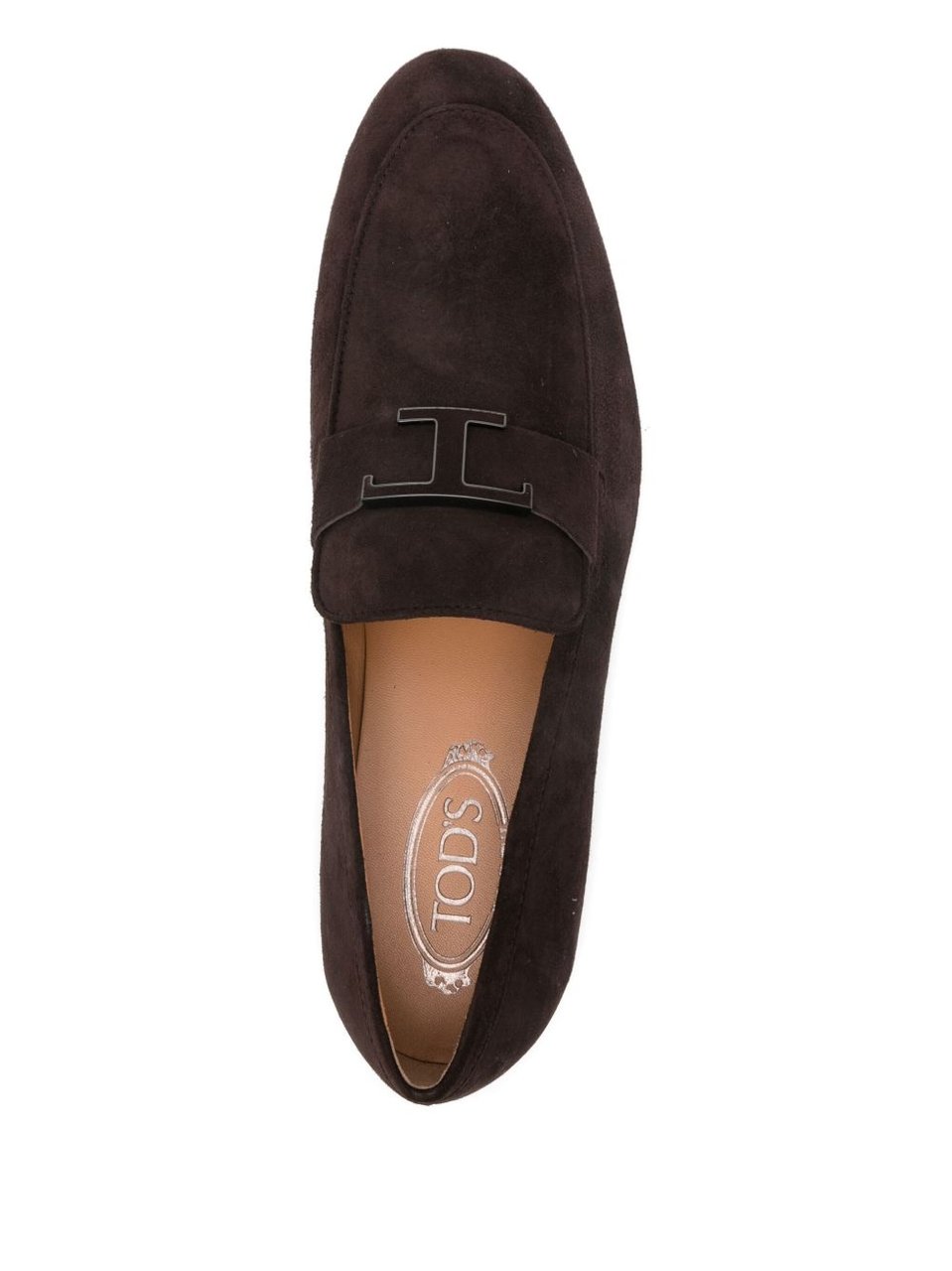 Tod's Slip-On Brown Calf Suede Flat Shoes Zwart