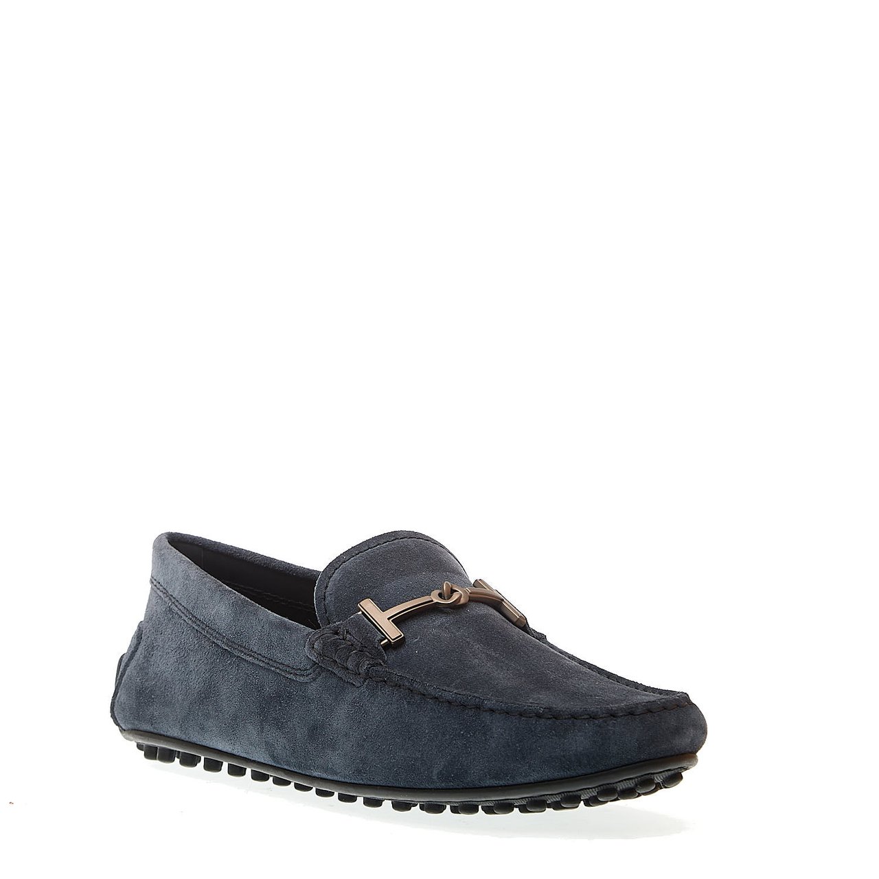 Tod's City Gommino In Camoscio Blu Fibbia Blauw