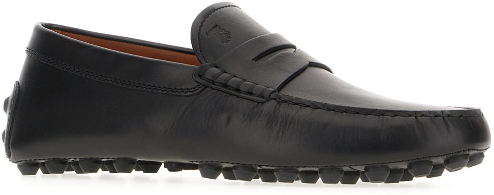 Tod's Tod's Black leather Macro Gommino loafers Zwart