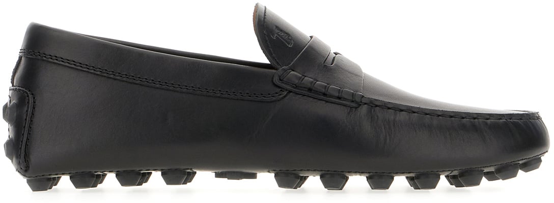 Tod's Tod's Black leather Macro Gommino loafers Zwart