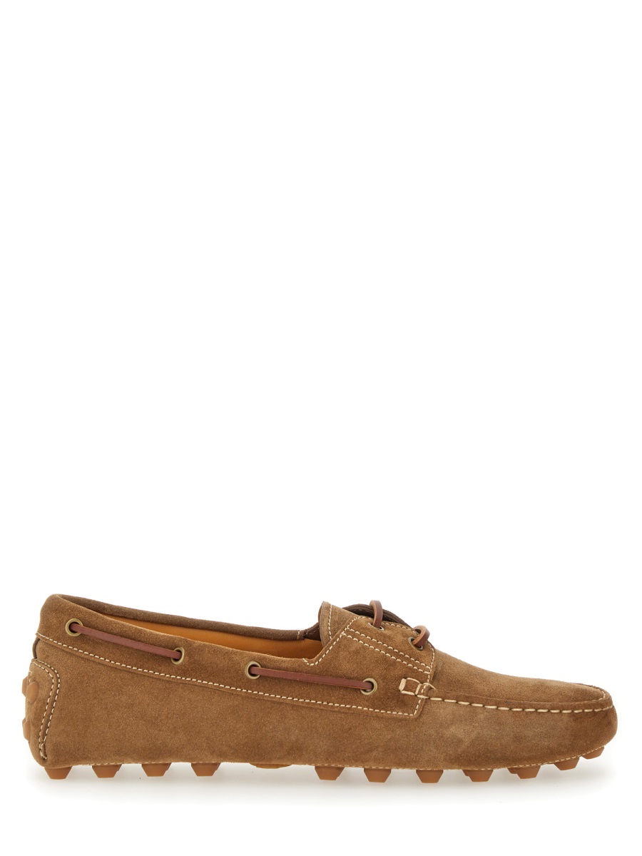 Tod's Moccasin Toe Calfskin Leather Loafer Bruin